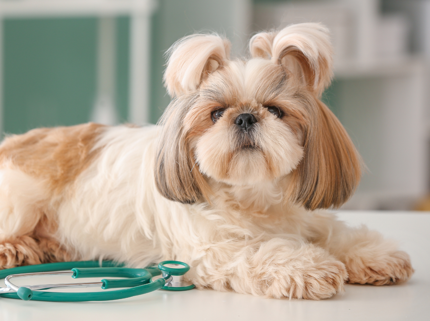Un chien sur une table