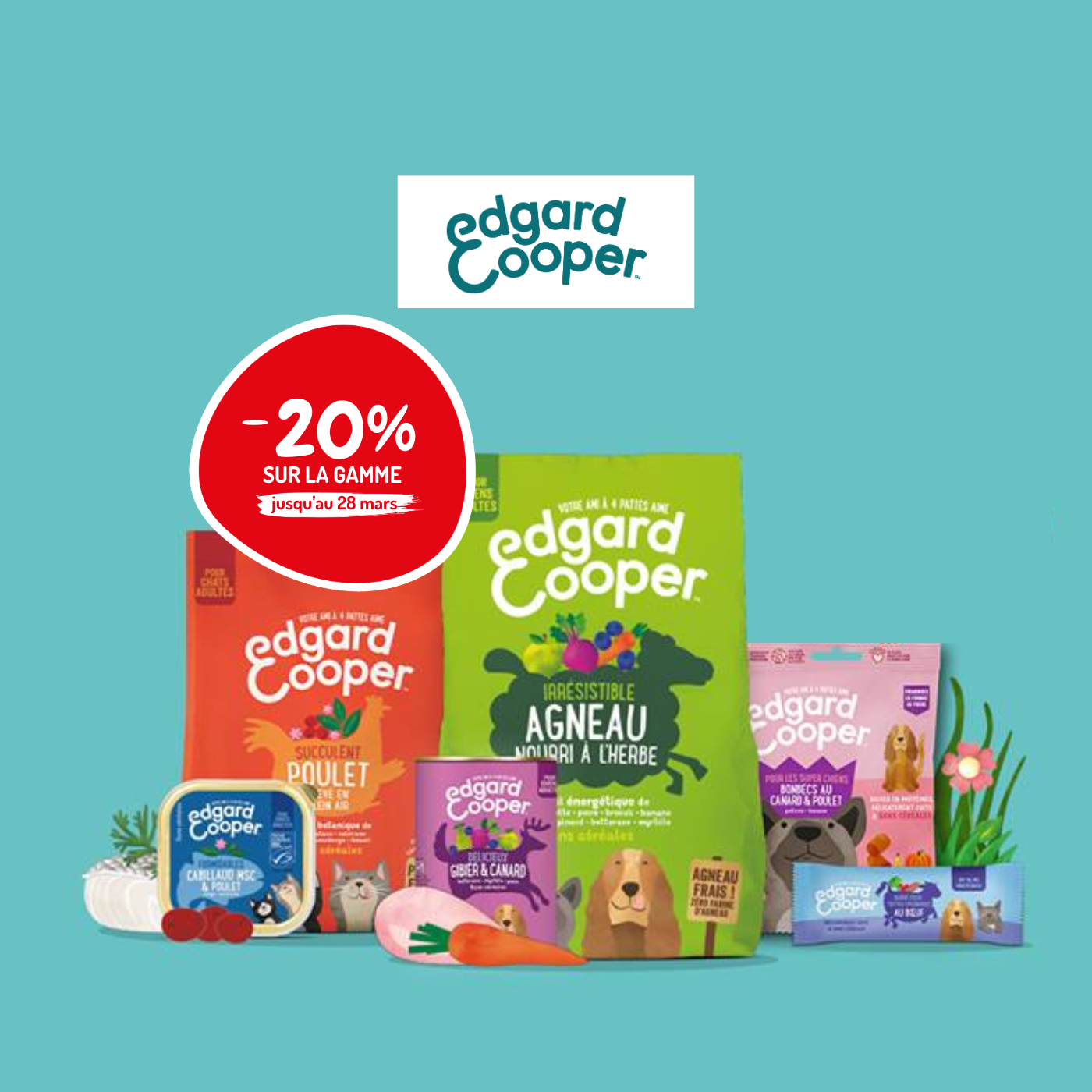 Croquettes et friandises Edgard & Cooper chien et chat