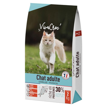 Visuel 1 du produit Croquettes Chat – VivaCroc Adulte Stérilisé Saumon – 2 kg