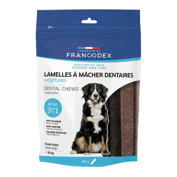 Visuel 1 du produit Friandises Chien - Francodex Lamelles à mâcher dentaires pour grands chiens x15