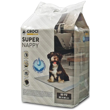 Visuel 1 du produit Hygiène Chien - Tapis d'apprentissage Croci Super Nappy - 60 x 60 cm - Lot de 50