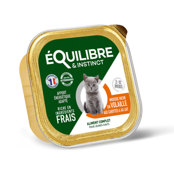 Visuel 1 du produit Boîtes Chat - Équilibre & Instinct Mousse chaton Volaille et carottes - 85 gr