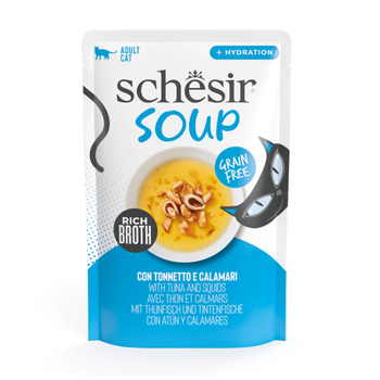 Visuel 1 du produit Soupe chat Schesir Thon sauvage et Calmars - 85g