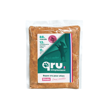 Visuel 1 du produit BARF Chien - Qru Simplement Dinde surgelé - 450 gr