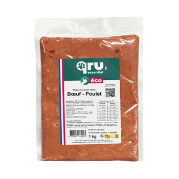 Visuel 1 du produit BARF Chien - Qru essentiel Bœuf Poulet - 1 kg