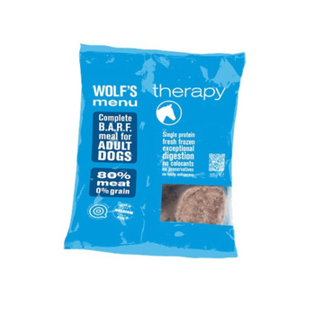 Visuel 1 du produit BARF Chien - Wolf's Menu Therapy Cheval Surgelé - 800 gr