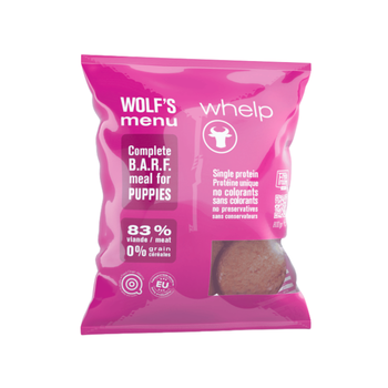 Visuel 1 du produit BARF Chiot - Wolf's Menu Whelp Bœuf Surgelé - 800 gr