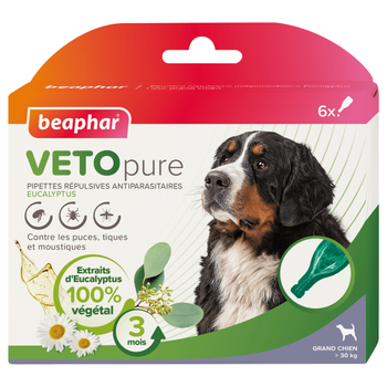 Visuel 1 du produit Soin Chien - Beaphar Pipette antiparasitaire Vetopure grand chien - 6 x 2 ml