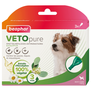 Visuel 1 du produit Soin Chien - Beaphar Pipette antiparasitaire Vetopure petit chien - 3 x 1 ml