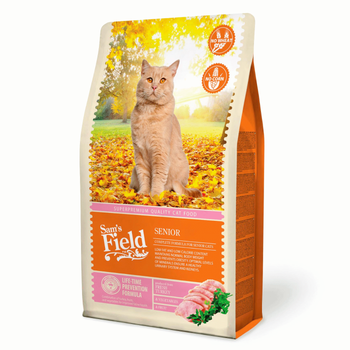 Visuel 1 du produit Croquettes Chat Senior – Sam's Field à la dinde et au poulet – 2,5 kg