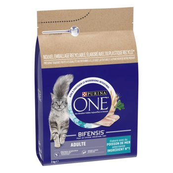Visuel 2 du produit Croquettes Chat – Purina One Adulte Poissons De Mer Céréales Complètes – 3 kg