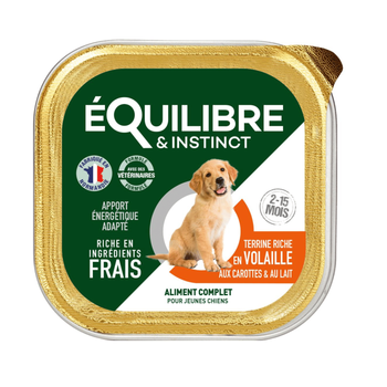 Visuel 1 du produit Équilibre & Instinct Barquette Chiot Volaille - 150 gr
