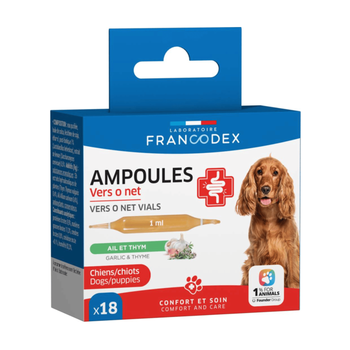 Visuel 2 du produit Francodex Ampoules Chien Vers O Net - x 18 ampoules