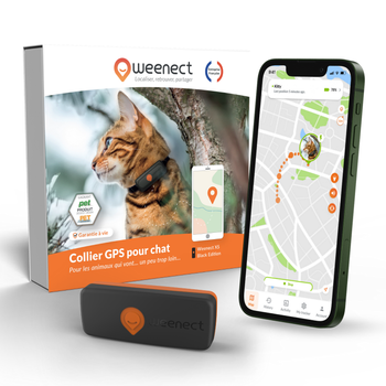 Visuel 1 du produit Sécurité Chat - Weenect GPS noir XS – 60 X 23 X 12 mm