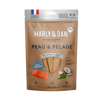 Visuel 1 du produit Friandise Chien – Marly & Dan Barres à mâcher « Peau et pelage » - 80 gr