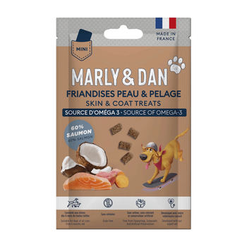 Visuel 1 du produit MARLY & DAN Friandise Chien Peau et pelage Saumon - Format poche 20 gr