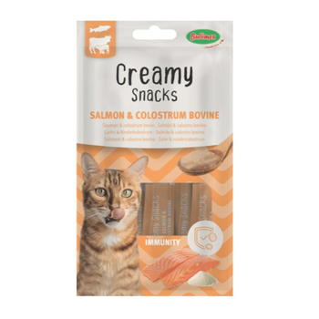 Visuel 1 du produit Bubimex Creamy snacks pour chat X4 Saumon et colostrum bovin - 60 gr