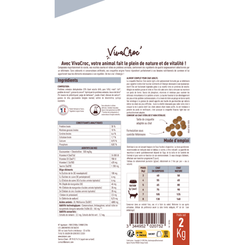 Visuel 2 du produit Croquettes Chat – VivaCroc Adulte Stérilisé Light Poulet – 2 kg