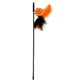 Visuel 1 du produit Croci Jouet Chat Canne À Pêche Citrouille Orange - 40 cm
