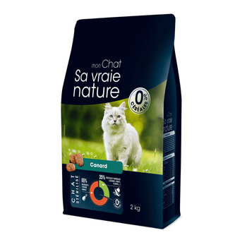 Visuel 1 du produit Croquettes Chat Stérilisé Sans Céréales - Sa Vraie Nature Canard – 2 kg