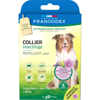 Visuel 1 du produit Soin Chien - Francodex Collier insectifuge Grands chiens plus de 20 kg - 75 cm