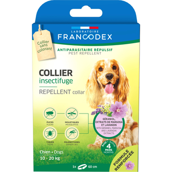 Visuel 1 du produit Soin Chien - Francodex Collier insectifuge Chiens de 10 à 20 kg - 60 cm