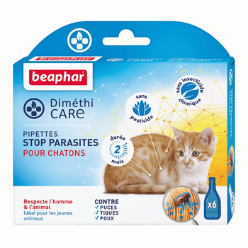 Visuel 1 du produit Soin Chat – Beaphar Pipettes Antiparasitaires DiméthiCARE pour chaton – x 6