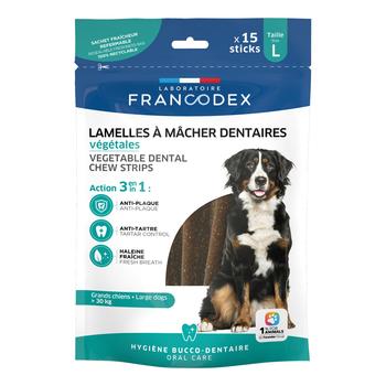 Visuel 1 du produit Friandises Chien - Francodex Lamelles à mâcher dentaires pour grands chiens x15