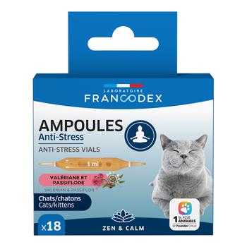Visuel 1 du produit Francodex Ampoules Anti-stress Chat - x 18 ampoules
