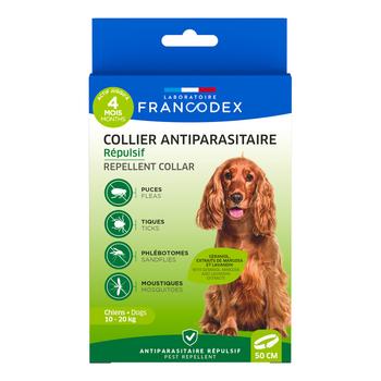 Visuel 1 du produit Soin Chien - Francodex Collier insectifuge Chiens de 10 à 20 kg - 60 cm