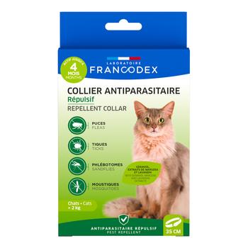 Visuel 1 du produit Soin Chat - Francodex Collier insectifuge Chats plus de 2 kg - 35 cm