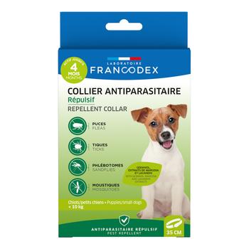 Visuel 1 du produit Soin Chien - Francodex Collier insectifuge Chiots et petits chiens moins de 10 kg - 35 cm