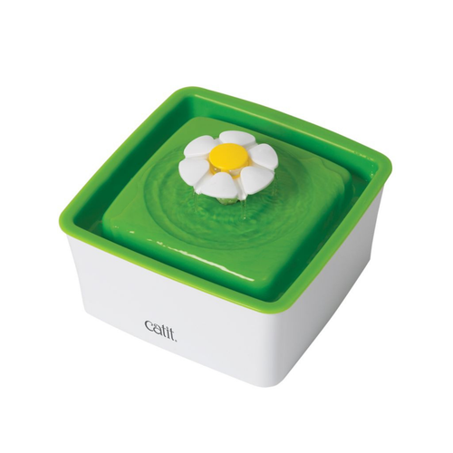 Visuel 1 du produit Distributeur Chat – Catit Fontaine à eau Flower Mini coloris vert – 1,5 litres