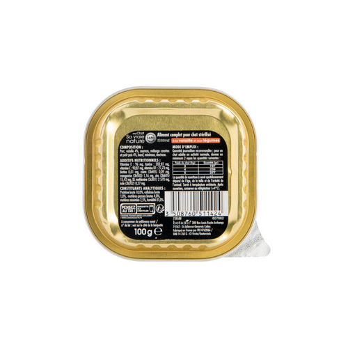 Visuel 3 du produit Boîte Chat stérilisé - Sa vraie nature® Terrine Volaille et Légumes - 100 g