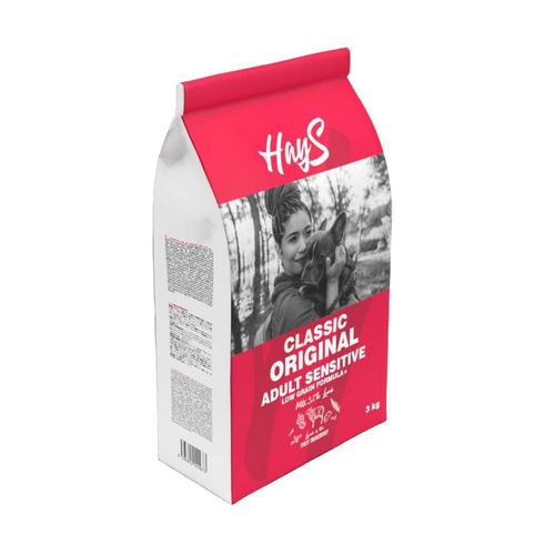 Visuel 1 du produit Croquettes Chien Low Grain – Hays Classic Sensitive Adult à l'agneau – 3 kg