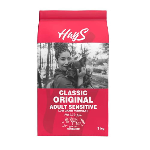 Visuel 2 du produit Croquettes Chien Low Grain – Hays Classic Sensitive Adult à l'agneau – 3 kg