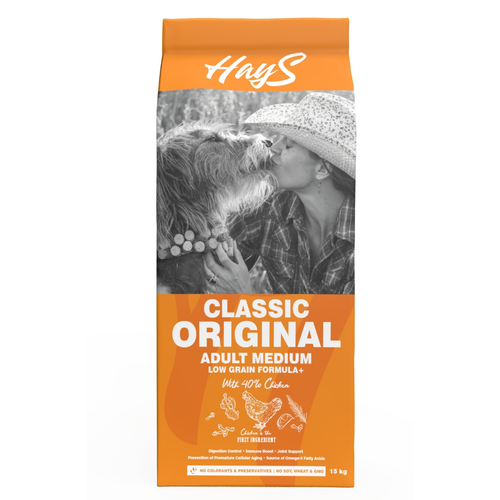 Visuel 2 du produit Croquettes Chien Low Grain – Hays Classic Medium Adult au poulet – 15 kg