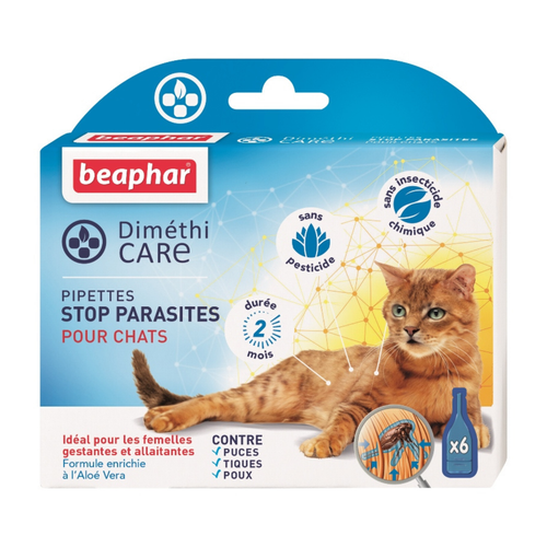 Visuel 1 du produit Pipettes antiparasitaires Chat – Beaphar DiméthiCARE – 6 x 1 ml