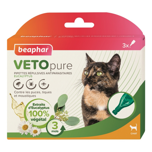 Visuel 1 du produit Soin Chat - Beaphar Pipette antiparasitaire Vetopure  - 3 x 1 ml