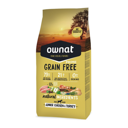 Visuel 1 du produit Croquettes Chien - Ownat Grain free prime Chiot Poulet et dinde - 12 kg