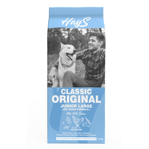 Visuel 2 du produit Croquettes Chien Low Grain – Hays Classic Maxi Junior au poulet – 15 kg