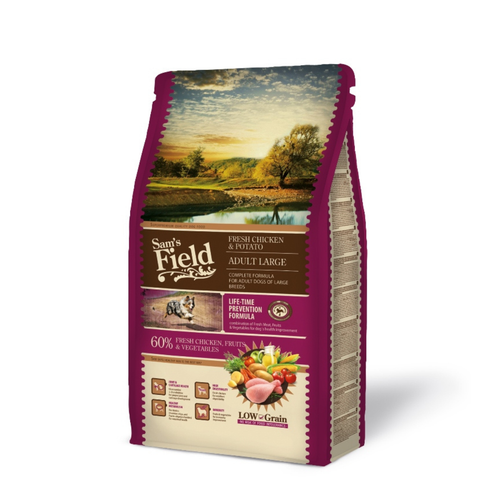 Visuel 1 du produit Croquettes Chien - Sam's Field Chien adulte large au poulet et pomme de terre - 2,5 kg