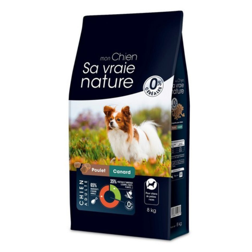 Visuel 1 du produit Croquettes Chien Sans Céréales - Sa vraie Nature de petite race au canard et au poulet – 8 kg