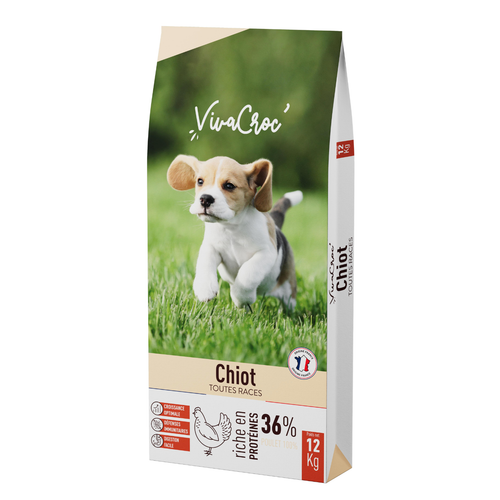 Visuel 1 du produit Croquettes Chien – VivaCroc Junior Poulet – 12 kg