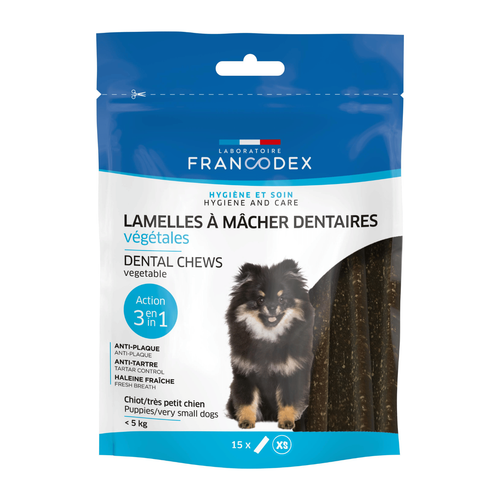 Visuel 1 du produit Friandises Chien - Francodex Lamelles à mâcher dentaires pour chiots et très petits chiens x15