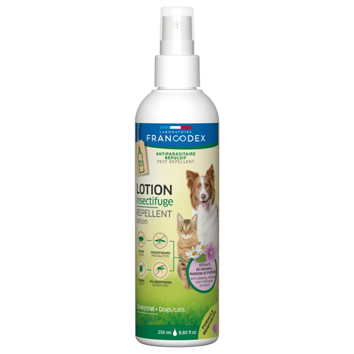 Visuel 1 du produit Soin - Francodex Lotion antiparasitaire insectifuge pour chiens et chats - 250 ml