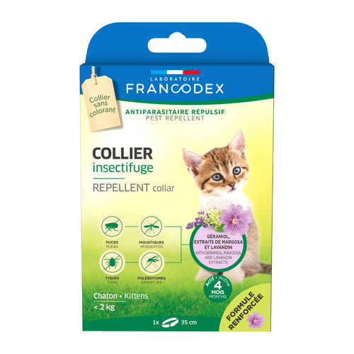 Visuel 1 du produit Soin Chat - Francodex Collier insectifuge Chatons moins de 2 kg - 35 cm