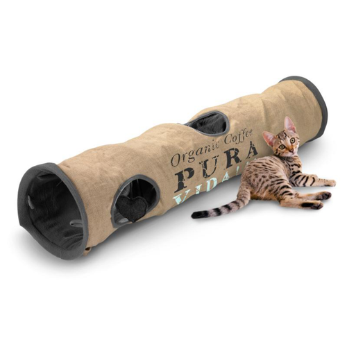 Visuel 1 du produit Couchage Chat - D&D Tunnel Pura Vida Brun et anthracite - 120 x 25 cm