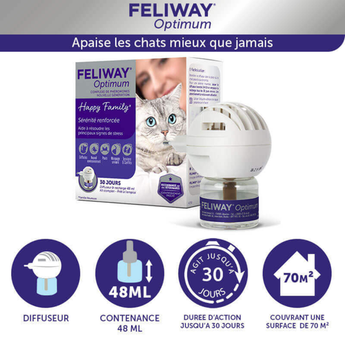 Visuel 3 du produit Feliway Optimum - Diffuseur anti-stress + recharge 48 ml