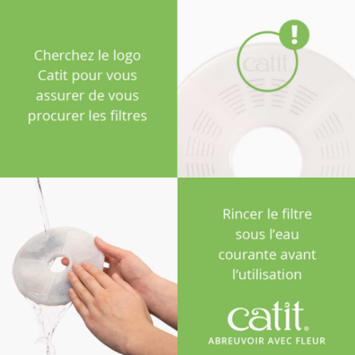 Visuel 8 du produit Distributeur Chat – Catit Fontaine à eau Flower coloris vert – 3 litres
